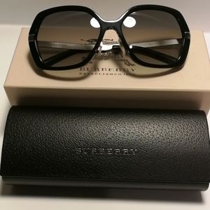 Burberry Black Polygon Large Framed Sunglasses